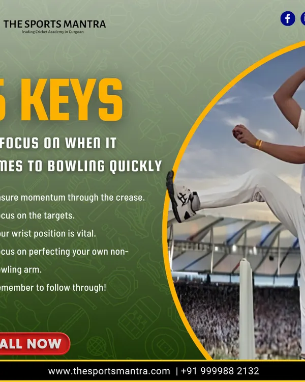 Want to bowl faster? This infographic outlines 5 key areas to focus on, including momentum through the crease, wrist position, and the follow-through, to unlock your true bowling potential.