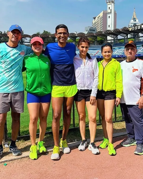 Our coach with his athletes after the All India Nationals Meet in Bengaluru. His passion for the sport and determination to win is something he instills in all of us.