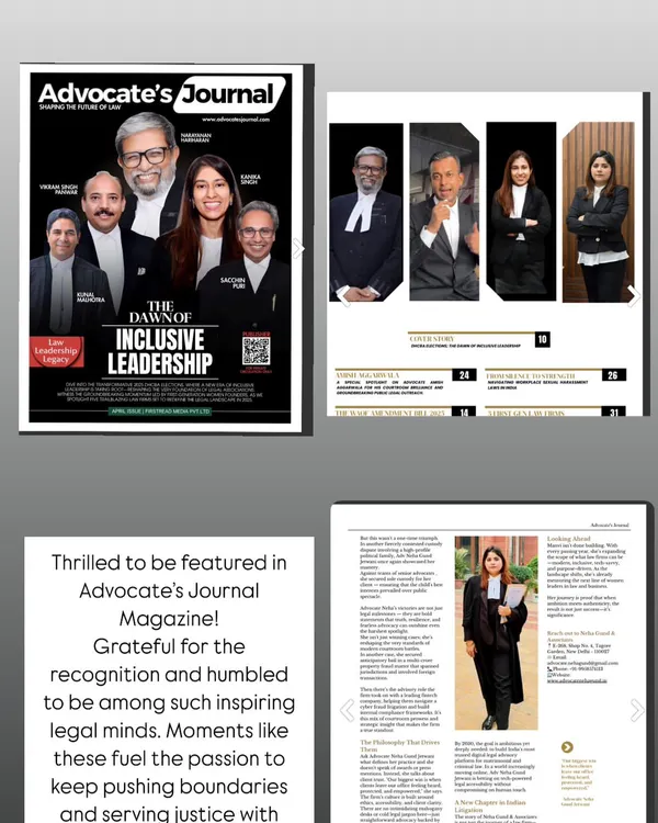 I was thrilled to be featured in Advocate's Journal Magazine. This collage shows the cover and my feature inside, a recognition that fuels my passion for serving justice.