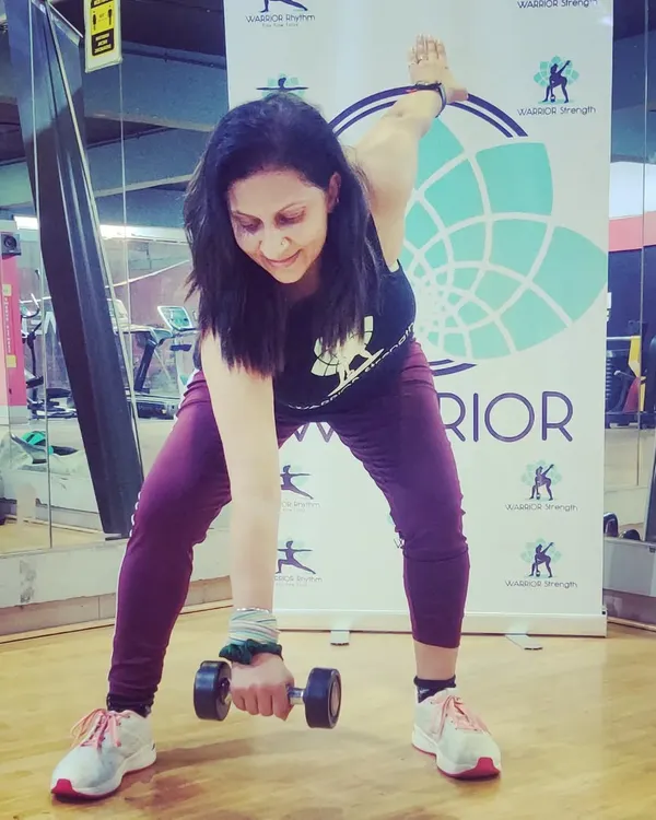 Courage is the first quality of a WARRIOR. Here I am, getting stronger day by day as a certified WARRIOR Strength trainer, using dumbbells to build functional strength.