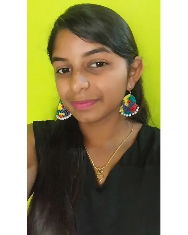 I love how these multicolored jhumka-style earrings turned out. They are vibrant, playful, and finished with little pearls for extra charm.