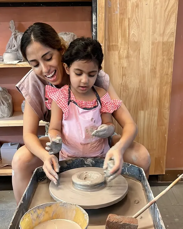 This is what pure joy looks like. A mother and her young daughter sharing a special moment at the potter's wheel during our Mother's Day workshop. These are the memories that last a lifetime.