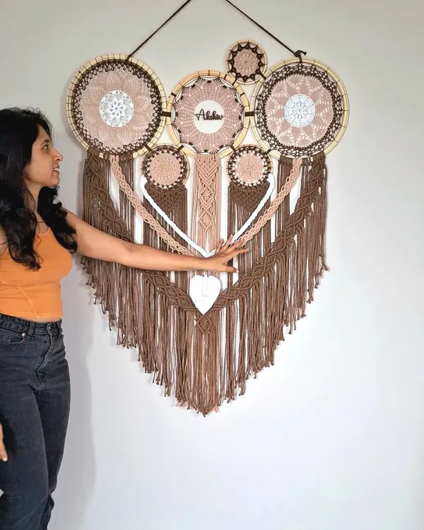 One knot at a time, we bring decor dreams to life. This stunning custom macrame wall hanging in neutral shades was a joy to create, turning our client's unique vision into a handmade reality.