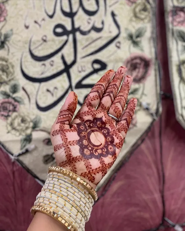 One of my best designs for Eid. It features a central mandala with a crescent moon, surrounded by a delicate lattice pattern.