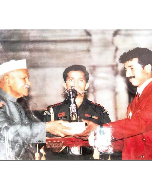A historic moment. Our founder, Jude Felix, receiving the prestigious Arjuna Award for his outstanding achievements as a player for the Indian national hockey team.