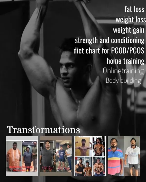 I offer a range of services to help you achieve your goals. My programs include fat loss, weight gain, strength and conditioning, bodybuilding, and customized diet charts for conditions like PCOD/PCOS.