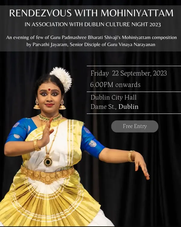 We were thrilled to take Mohiniyattam to a new destination with a performance at Dublin Culture Night 2023.