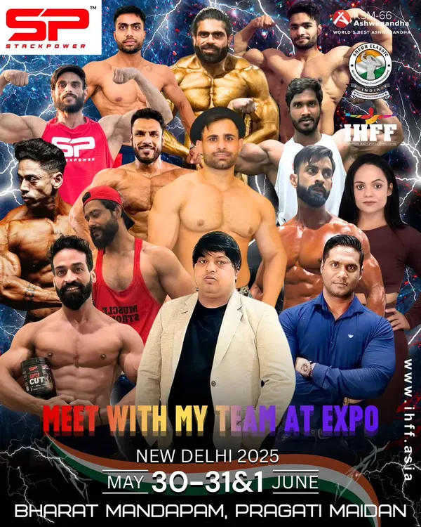 Meet my team at the Expo in New Delhi. A poster showcasing the athletes I am bringing to the IHFF Sheru Classic.