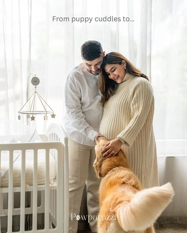From puppy cuddles to baby snuggles. This maternity shoot with Hugo the Golden Retriever beautifully captures the anticipation of a new arrival. I focus on the tender moments as your pet gets to know the baby bump, creating a touching prelude to their new life as a big brother.
