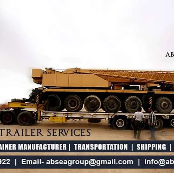 I specialize in transporting Over Dimensional Cargo (ODC) that other logistics providers cannot handle. This image shows my team moving a heavy-duty crane on a specialized low-bed trailer, a process that requires meticulous planning, route surveys, and expert execution.