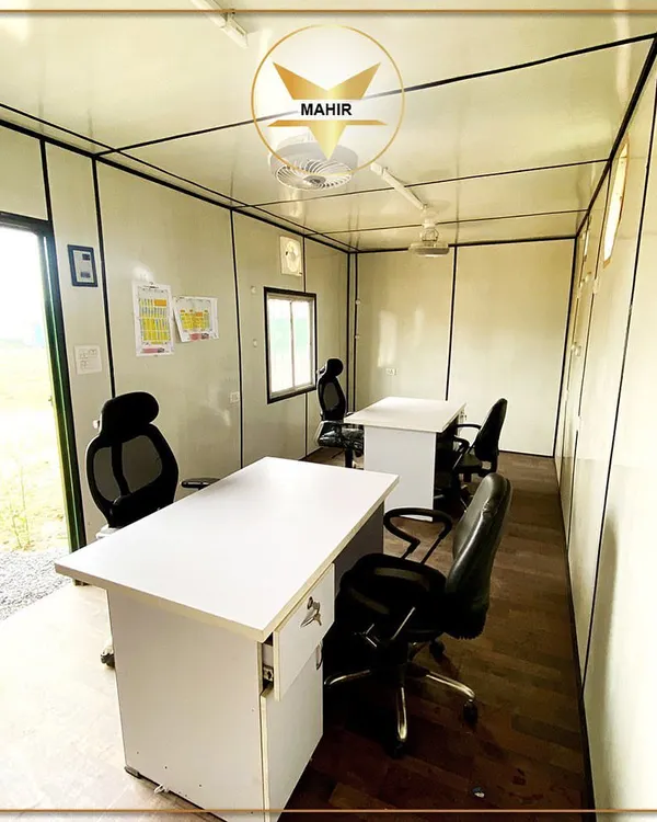 Step into your new site office. This container is set up with multiple workstations, demonstrating how we create ready-to-work environments that can be deployed anywhere.