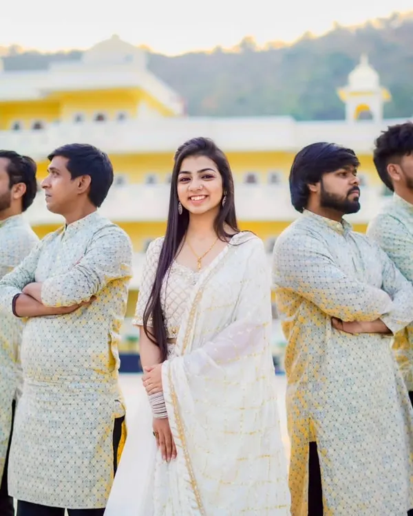 Me with my amazing team of musicians at a Haldi event in Udaipur. We are not just a band; we are a family that creates music together.