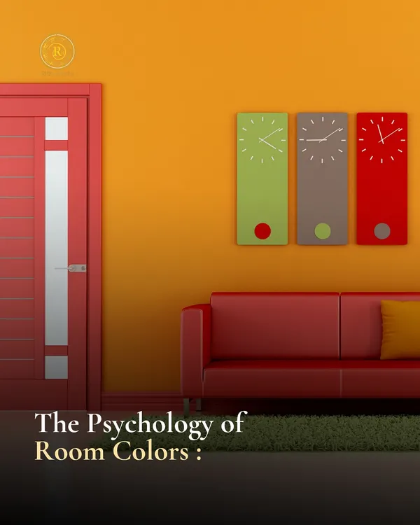 This image serves as an introduction to the psychology of room colors. The bold combination of orange and red demonstrates how different hues can create a dynamic and energetic atmosphere. Understanding these principles is the first step to designing a home that influences your mood positively.