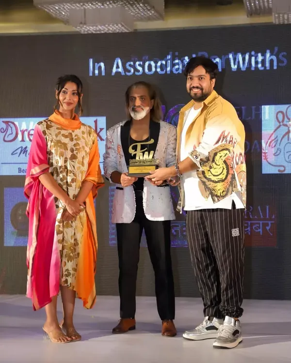 A proud moment receiving the Best Bridal Wear Designer award from Bollywood actress Anupriya Goenka. This award is dedicated to all the brides who have trusted me with their special day.