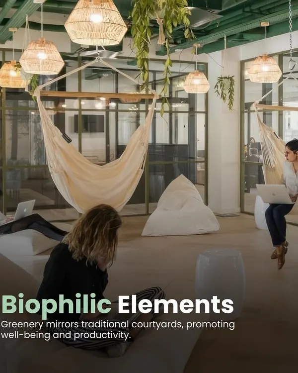 We are strong advocates for biophilic design. Incorporating natural elements like greenery and natural light into the office promotes well-being, boosts productivity, and reduces stress for employees.