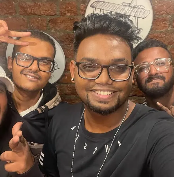A selfie with my crew, The Elite Clique. We often perform together, bringing a pure hip hop vibe to the stage.