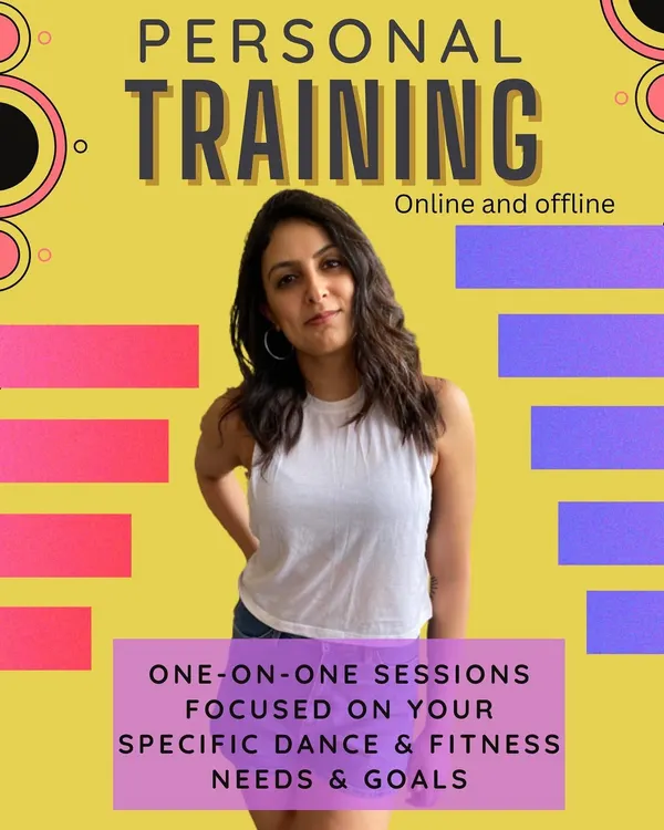 I offer one-on-one personal training sessions, both online and offline. These are focused on your specific dance and fitness goals to help you build confidence and skill at your own pace.