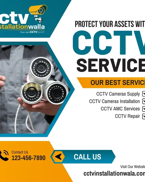 I provide a full range of CCTV services to protect your assets. This includes camera supply, professional installation, annual maintenance contracts (AMC), and repair services.
