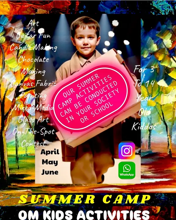 Our summer camp is coming, and we can even bring it to your society or school. We offer a huge range of activities for kids aged 3-14, including art, guitar, candle making, chocolate making, and mixed media, ensuring a fun-filled summer for everyone.
