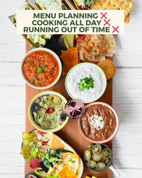 This is my promise to you: no more stressing about party food. This vibrant Mexican grazing board, loaded with fresh guacamole, salsas, and dips, is just one way I handle the food so you can handle the fun. Let me take the menu planning and cooking off your plate.