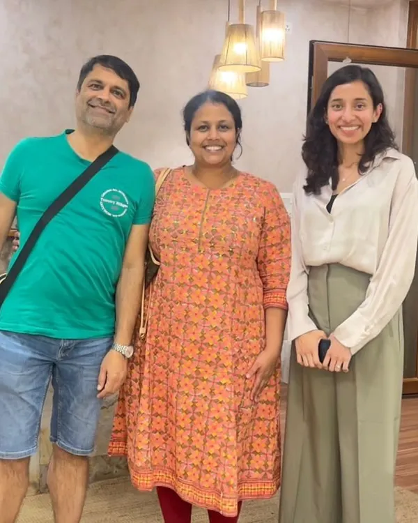 This was a special moment, meeting my clients in person for the first time, six months after handing over their home. The entire project was managed remotely while they were in Europe, built on complete trust.