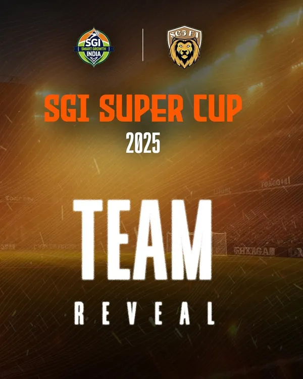 The official team reveal graphic for the SGI Super Cup 2025. We create a professional build-up to generate excitement among players and supporters.