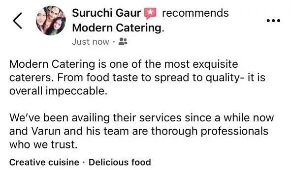 "Impeccable" is a word I love to hear. This review from a long-standing client speaks to the consistent quality and professionalism we deliver, event after event.