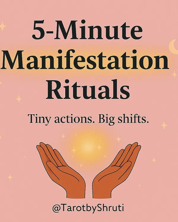 5-Minute Manifestation Rituals. You don’t need hours to attract your desires. This carousel shows tiny daily actions like gratitude, journaling, and music boosts that can create big shifts in your energy.