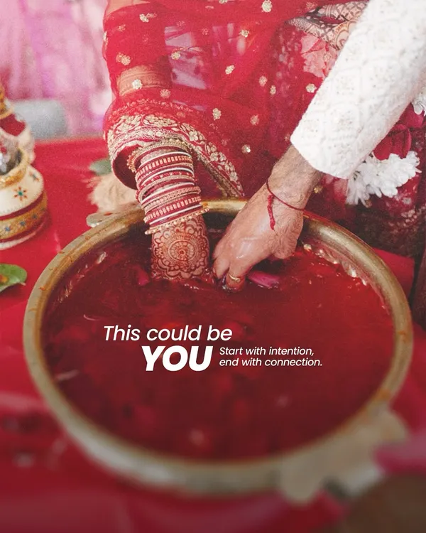This could be you. A traditional ceremony, two hands finding each other, a connection that begins with intention. This is the beautiful outcome of a journey started with clarity.