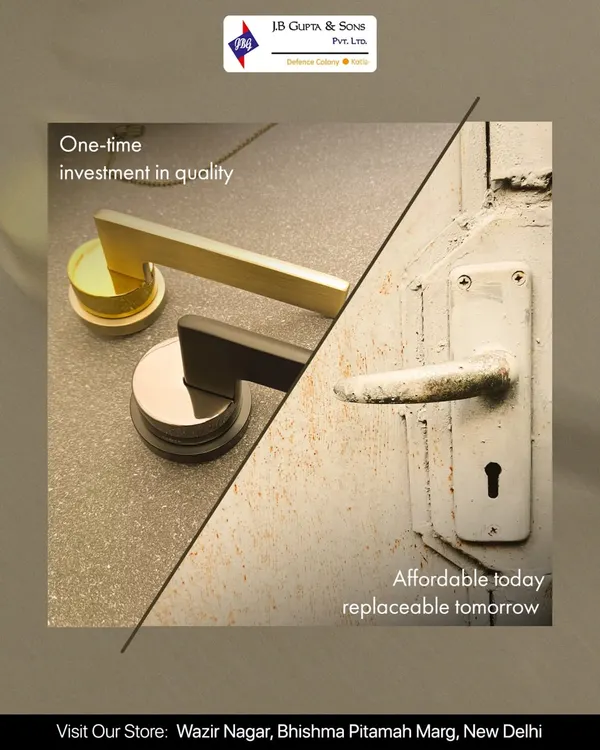 We believe in quality that lasts. This is why we always say, buy once and buy well. On the left, you see our solid, premium hardware, a one time investment in your home's future. On the right, a cheaper alternative that will need replacing sooner than you think.