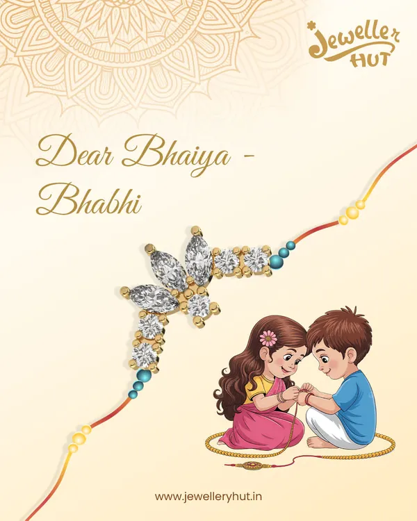 For Bhaiya-Bhabhi, a Rakhi that celebrates their bond. Our pure silver collection is designed to make the whole family feel special during the festival.