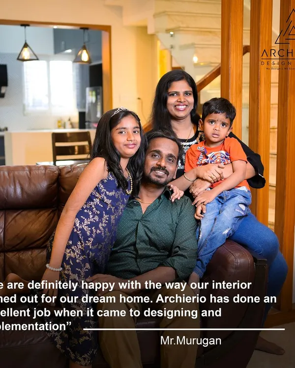 "We are definitely happy with the way our interior turned out for our dream home." It was a pleasure working with Mr. Murugan and his family to bring their vision to life.