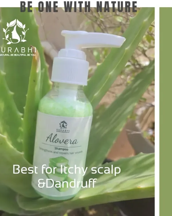 This is my Aloe Vera Shampoo, a sulphate-free formula that is excellent for soothing an itchy scalp and reducing dandruff. It's a customer-favorite haircare product ready for your brand.