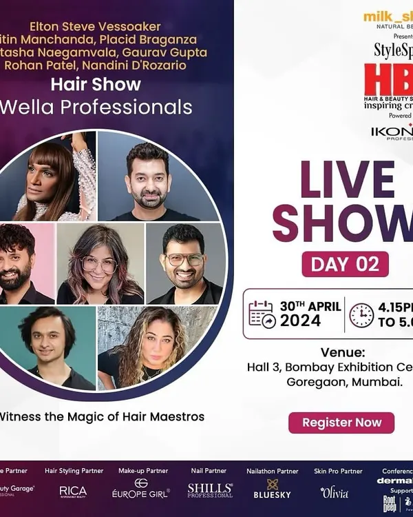 The official poster for my live hair show with Wella Professionals at the Hair & Beauty Show India. It was an honor to share the stage with these fellow hair maestros.