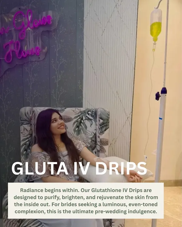 This is our signature Glutathione IV Drip, a favorite among our brides-to-be. The treatment is designed to deliver powerful antioxidants directly into your system, which helps to purify the body, brighten the skin from within, and create a luminous, even-toned complexion perfect for your big day.