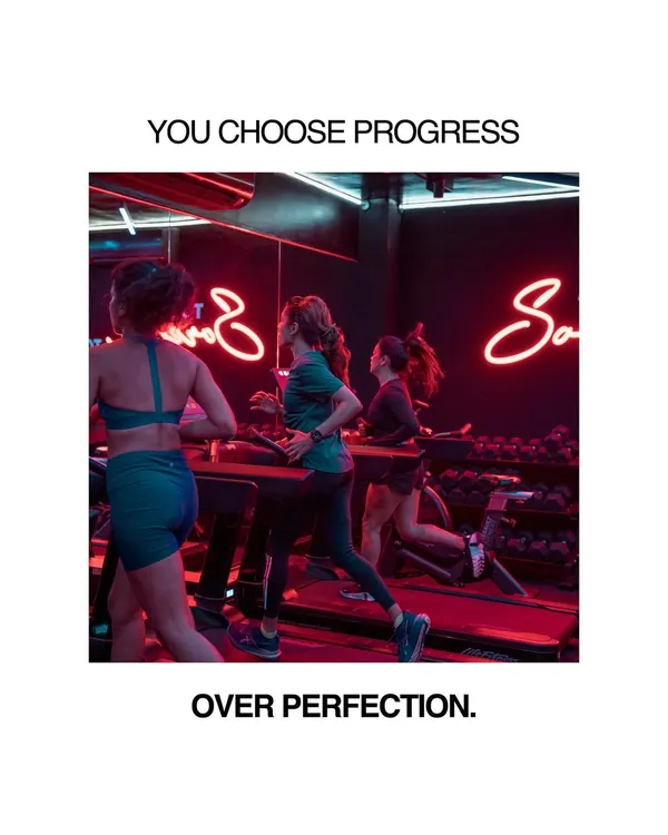 A green flag in your fitness journey: you choose progress over perfection. It's about moving forward, not being flawless.