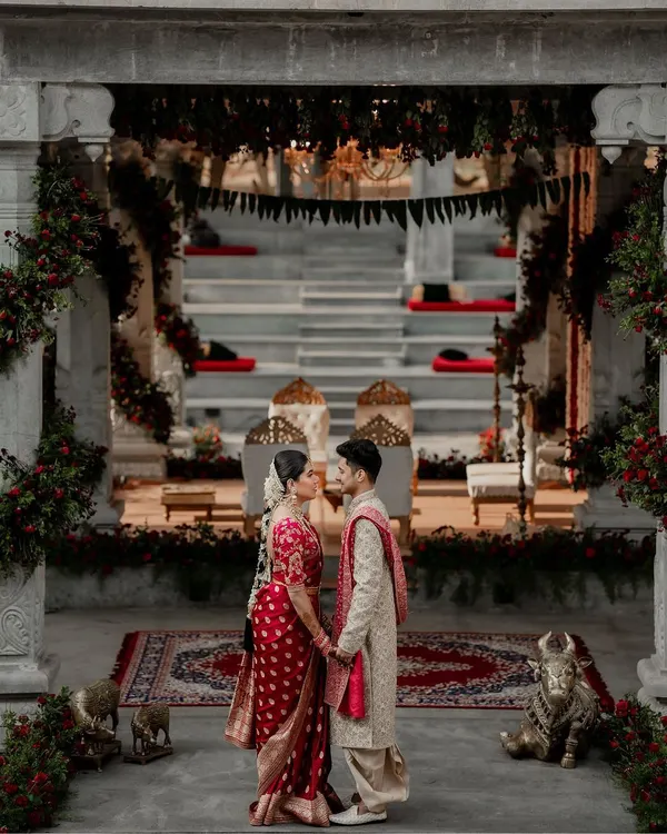 The breathtaking amphitheater at Amitarasa, set for a royal wedding. We capture the scale and grandeur of your venue to set the scene for your cinematic wedding film.