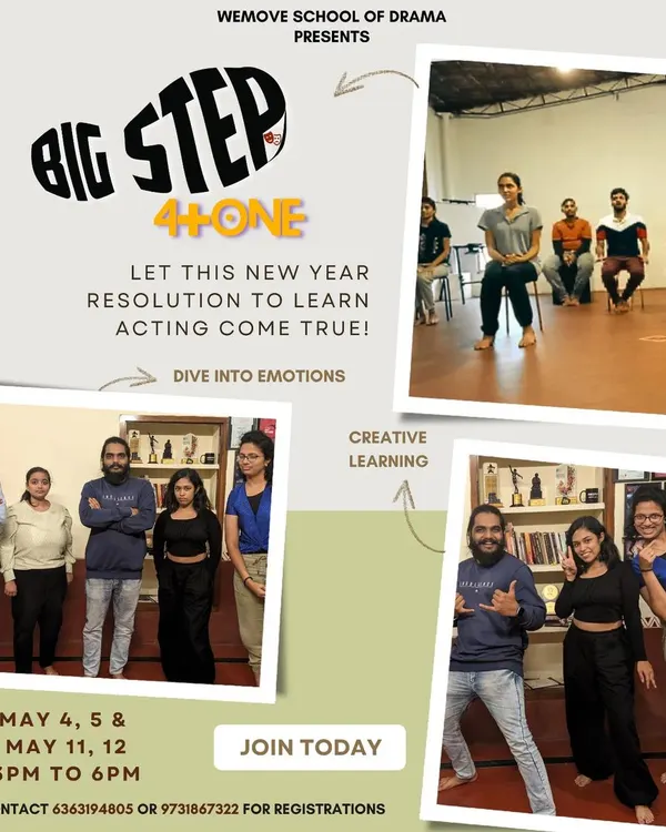Make your acting resolution a reality with our Big Step 4+1 workshop. This program is your entry into the world of emotions and creative learning, designed specifically for beginners.