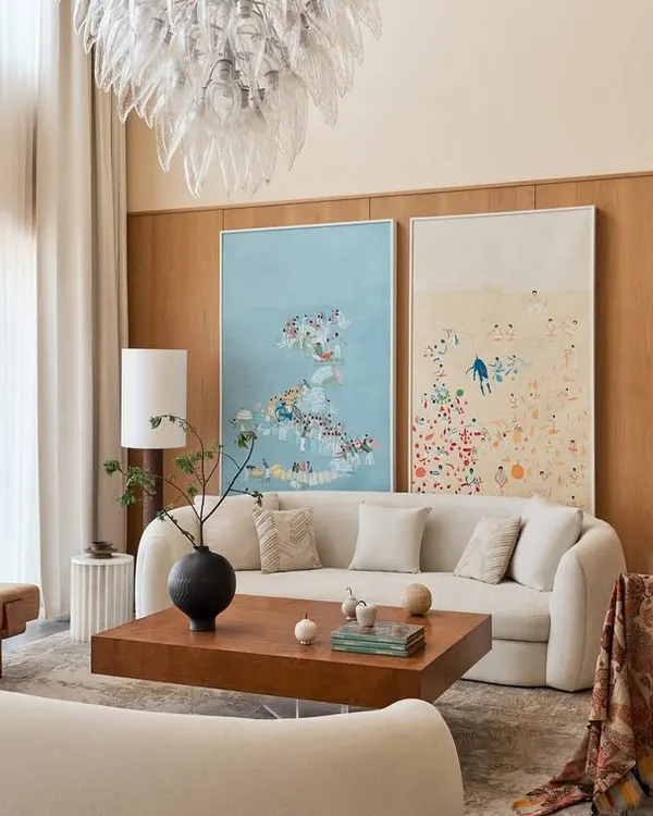 This living room in a penthouse project embodies my philosophy that true luxury is about spaciousness. I used an intentionally subtle palette, gentle textures, and organic materials to create a pared-back canvas, allowing natural light and the client's personal stories to fill the space over time.