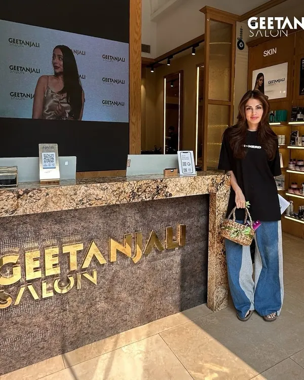 Celebrity Rhea Chakraborty spotted at our Bandra salon. We love providing a space where stars can relax and get camera-ready with our expert services.