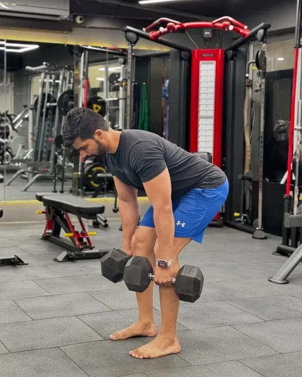 Fitness is the foundation of a more productive life. Here I am, getting a session in with some dumbbell Romanian deadlifts.