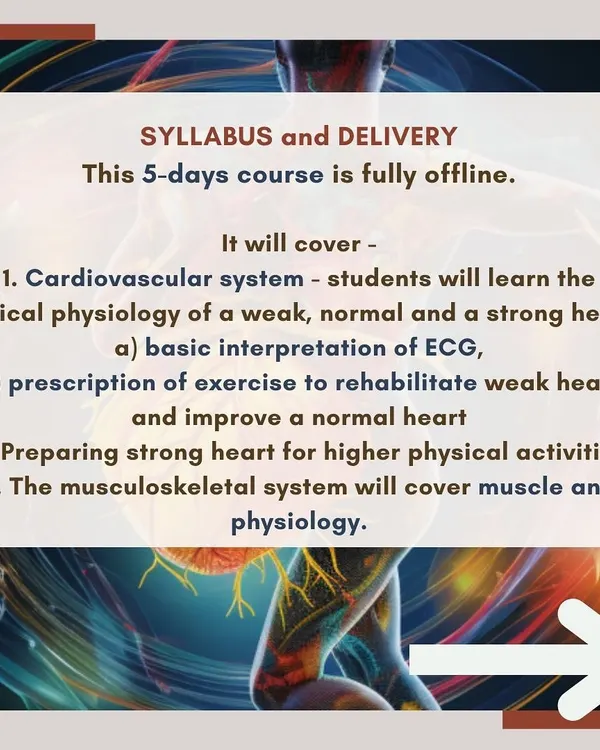 We are proud to host a 5-day offline course on Exercise Medicine, focusing on intervention against Non-Communicable Diseases. This reflects our commitment to advanced, evidence-based fitness education for professionals.