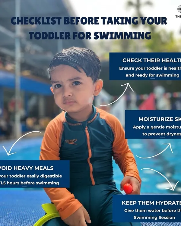 Getting your toddler ready for their swim session is easy with this simple checklist. We recommend avoiding heavy meals, moisturizing skin, and ensuring they are healthy and hydrated for a fun and safe experience.