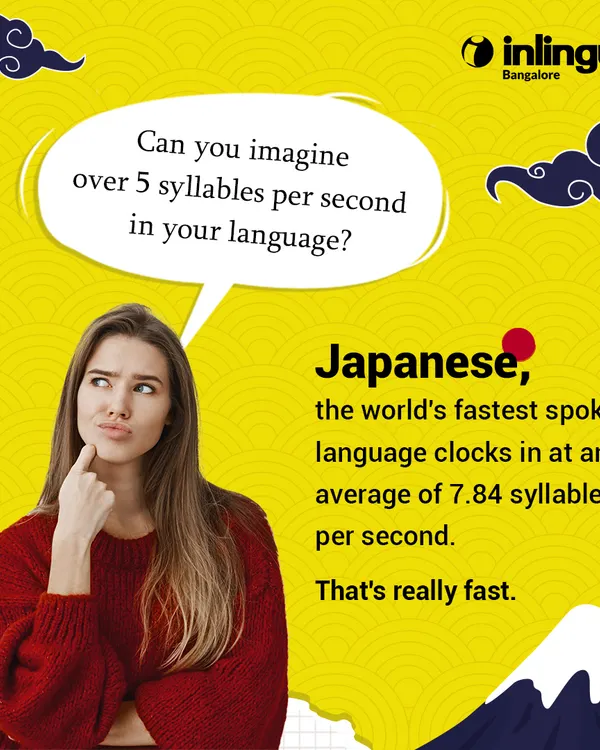 Did you know Japanese is the world's fastest-spoken language, clocking in at an average of 7.84 syllables per second? This makes accurate pronunciation, which we focus on in our courses, even more impressive.