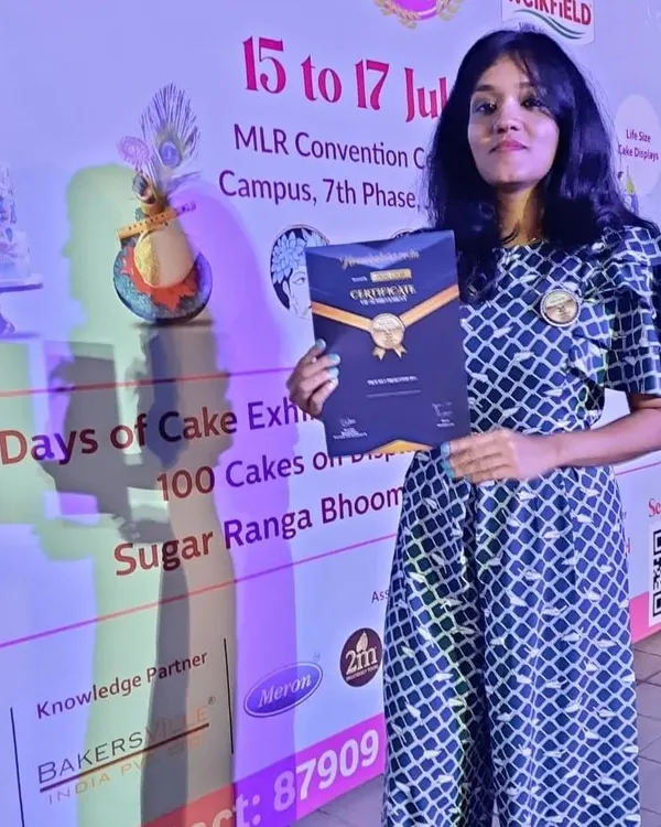I am so happy and blessed to receive this recognition. Being named one of Bangalore's top bakers is a huge honor and motivates me to do even better.