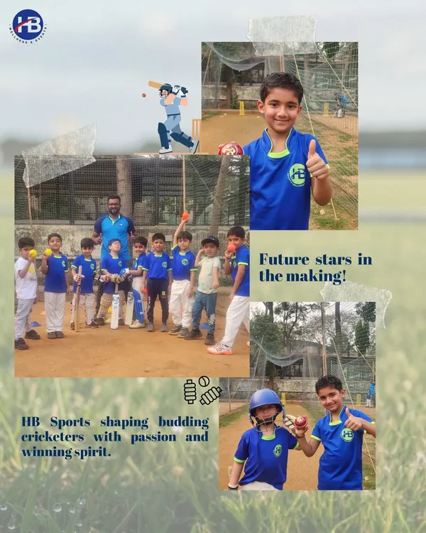 Future stars in the making. This collage captures the joy and confidence of our budding cricketers, from posing with their gear to celebrating with teammates.