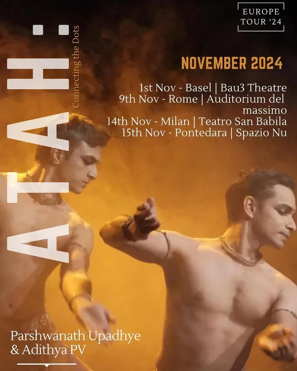 Our 2024 Europe Tour poster for "ATAH," a production where we connect the dots between tradition and contemporary expression. This tour took us to cities like Basel, Rome, and Milan.