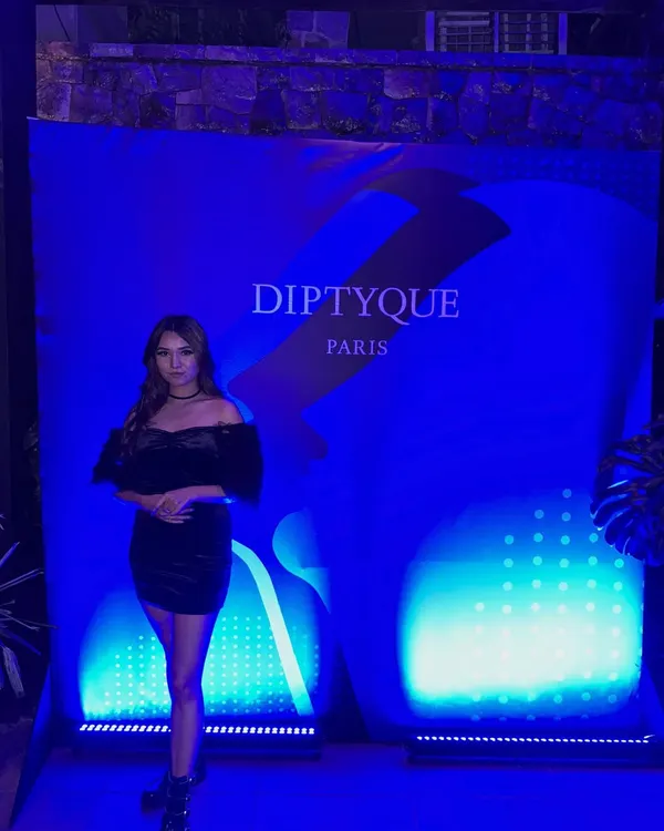 Posing at the launch event for the perfume Orpheon by Diptyque. For this event, I curated a playlist of chill, jazzy house music to match the brand's sophisticated and elegant vibe.