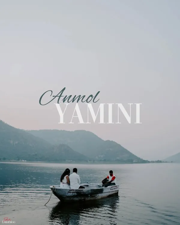 A breathtaking start to a forever journey. We took Anmol and Yamini out on the serene waters of a lake in Udaipur for a surprise proposal, with the Aravalli hills creating a stunning, misty backdrop.