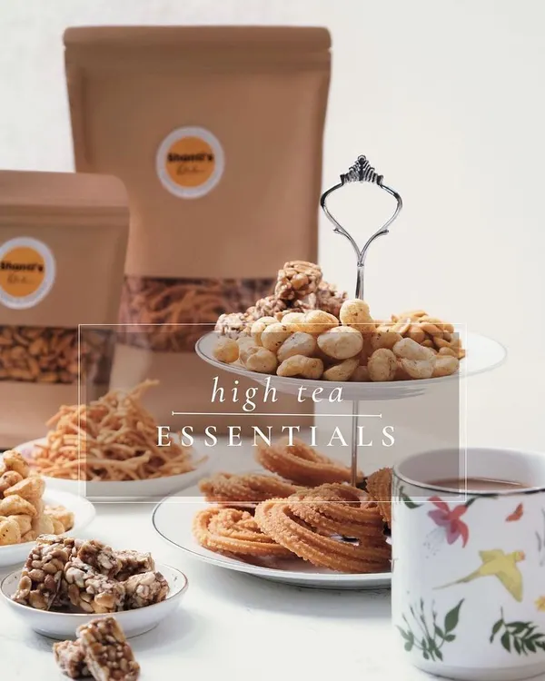 Elevate your high tea with my homemade essentials. A spread of Murukku, roasted makhana, and peanut chikki offers a delightful range of textures and flavors to accompany your tea.